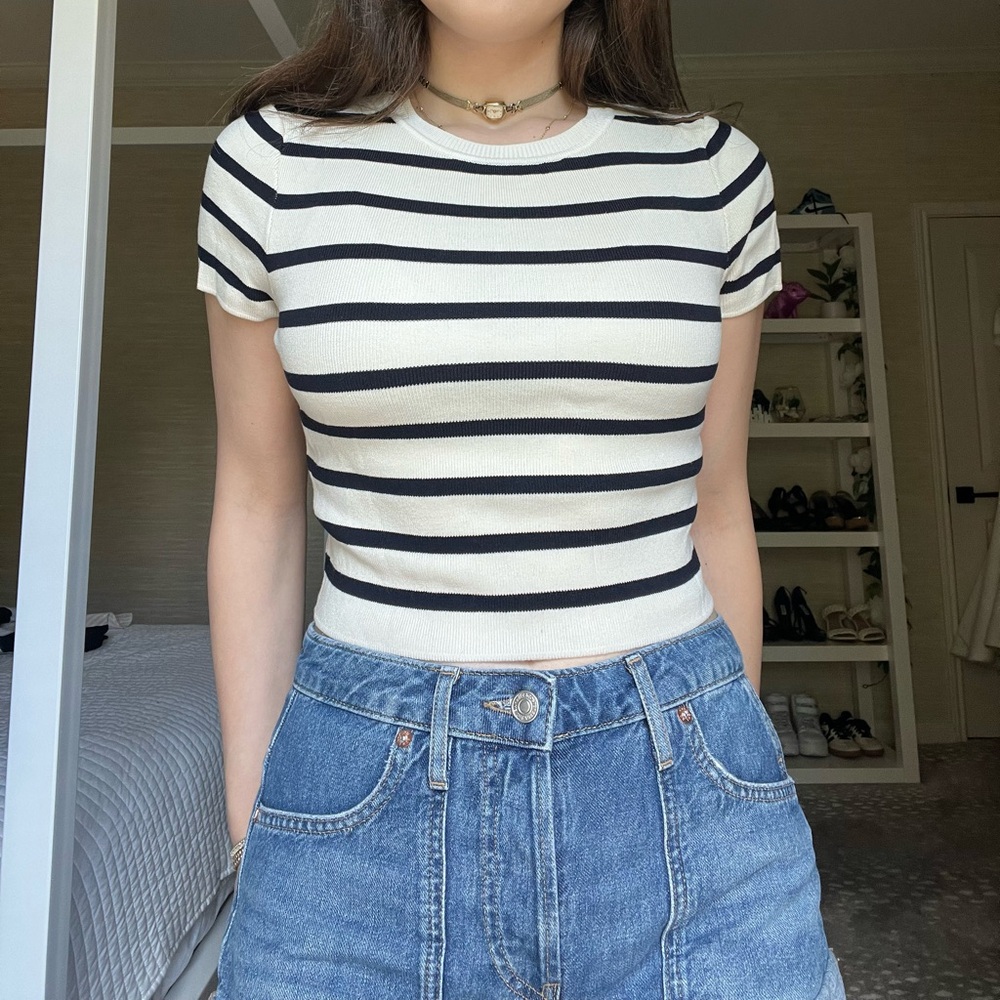 Zara striped crop top